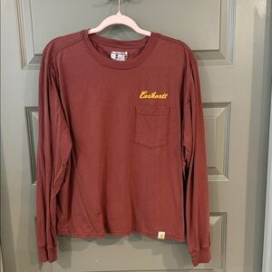 Carhartt Maroon Long Sleeve Shirt with Pocket